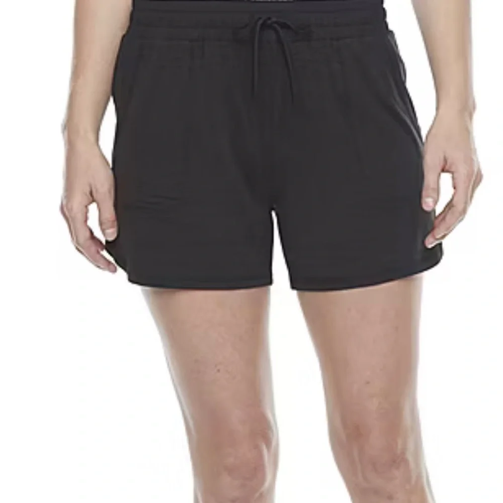 St. John's Bay Black Athletic Shorts with Elastic Waistband - Picture 3 of 5